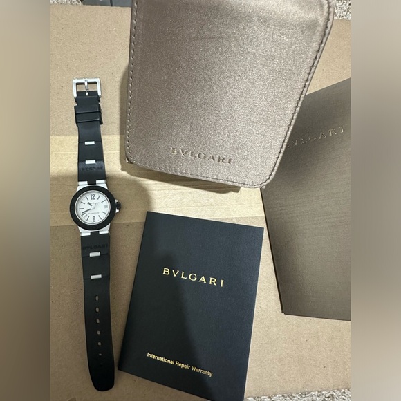 Bvlgari Aluminum Women’s Watch AL32TA Black & White Preowned - Picture 1 of 6